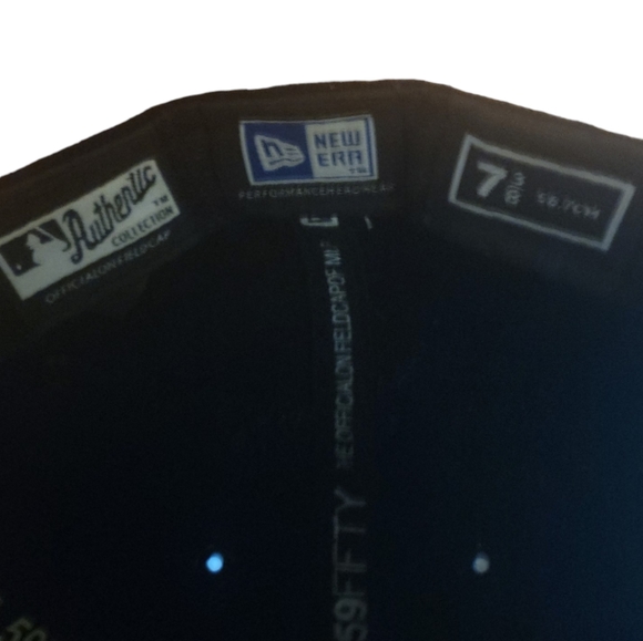 Vtg Boston Red Sox New Era 59 Fifty Baseball Cap Hat Sz 7 3/8" Black Red - Picture 5 of 15